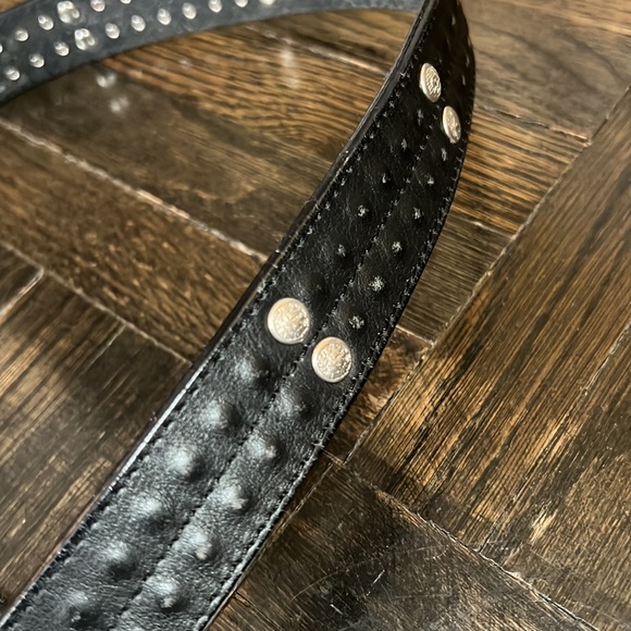 Used Gianni Versace Black belt with silver studs size 75 main image 8